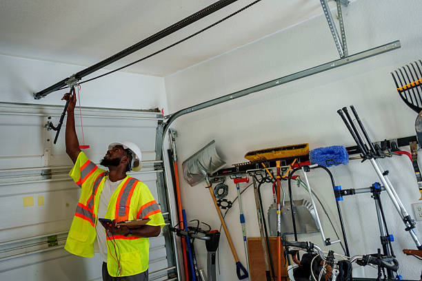 Professional Garage Door Panel Replacement technician working in Edneyville, NC